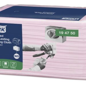 Long-Lasting Cleaning Coloured Cloth, Red, 75gsm - Tork