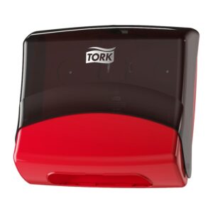 Tork Folded Wiper/Cloth Dispenser, Red/Black