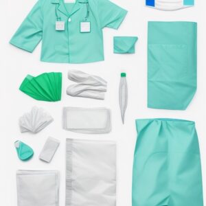 blue plastic ppe apron