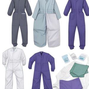 blue plastic ppe gown