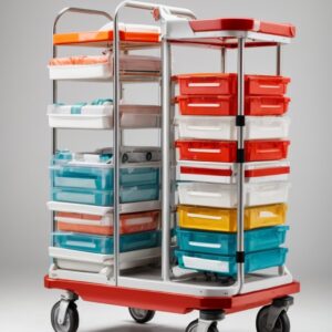5 wheel base patient monitor trolley