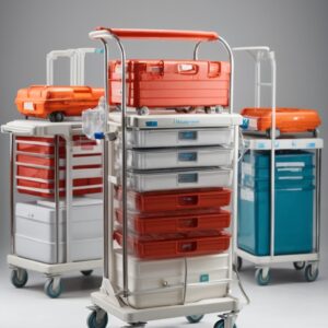 blue resuscitation trolley