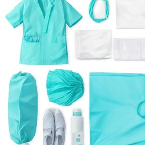 blue plastic ppe gown