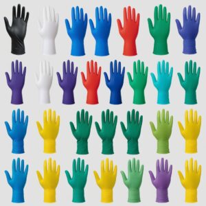 High risk exam ination gloves blue