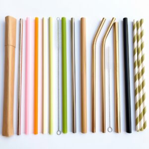 black wrapped straws