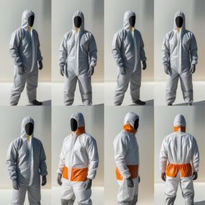 black tyvek suit