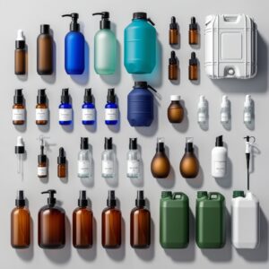 1000ml Blue Glass Bottle with Lotion Cap
