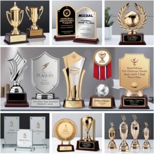 trophy in glass