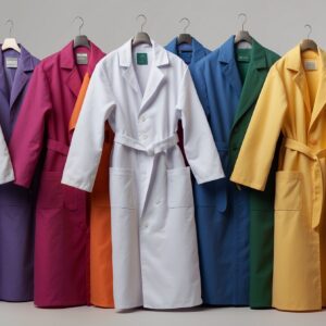 cow print lab coat