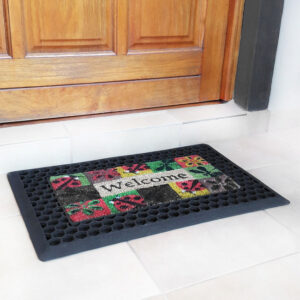 Doormat - Cast Iron Look Rubber and Coir Mat - Welcome - 75 x 45 x 1.5 cm - CMS010002