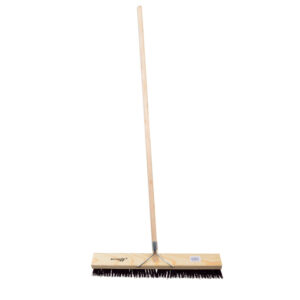 Platform Broom - Complete - Millennium Synthetic - Brown Polypropylene Fibre - Wooden Handle - 88 Grip - 61cm - Pack of 3 - F3262