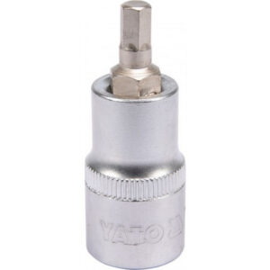 Hex Bit Socket - Chrome Vanadium - 1/2" Connector - Standard Length - HEX 6 x 50mm - YT-04382