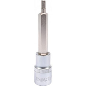 Hex Bit Socket - Chrome Vanadium - 1/2" Connector - Long - HEX 5 x 100mm - YT-04391