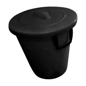 Refuse Bin with Lid - Plastic - 85L - Black - LB076B