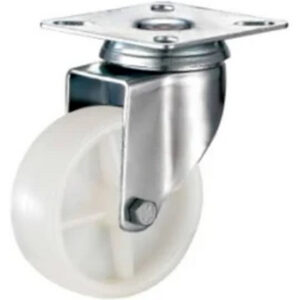 Castor Wheels - Polypropylene - Top Swivel - Fixed Plate - White - 65mm - TOOC407