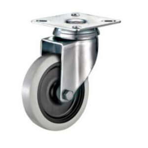 Castor Wheels - Thermoplastic Rubber - Top Swivel - Fixed Plate - 125mm - TOOC507