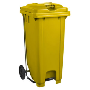 Wheelie Bin - Foot Operated Pedal Bin - 240L - Plastic - Yellow - 0232