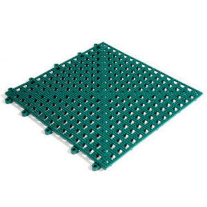 Floor Tile - Flexi-Deck Interlinking Anti-Slip Drainage PVC Mat - 30 x 30 x 1.3 cm - Green - Pack of 9 - FD040001