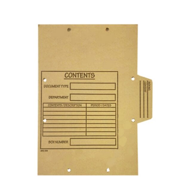 Document Dividers for Archive Storage Box - Backing Board Side - A4 ...