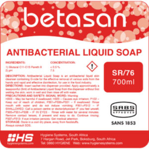 Liquid Soap - Antibacterial - Betasan - Sachets - 700ml - Pack of 6 - SR_76