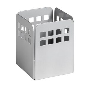 Pencil Holder - Square Punch Steel Range - Metal - 7.5 x 7.5 x 10 cm - Silver - 426SI