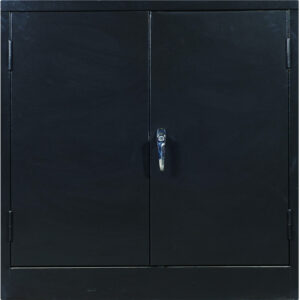 Steel Stationery Cupboard - Metal Storage Cabinet - 2 Shelves - Black - 90 x 90 x 45 cm - SC004-black