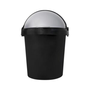 Plastic Rubbish Bin - Push Bin - 25L - Black - SAL033BL