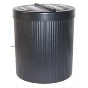 Steel Waste Paper Bin - Fluted - With Flip-Top Lid - 240 Ø x 300 (H) mm - Colour Options - 521BL