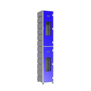 Plastic Locker - Mesh Door - HACCP Compliant - Flat Top - 2 Tier - LOCKER2MESH-FLAT