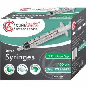Syringe 2ml 3 Part L/Slip 100s Clinihealth