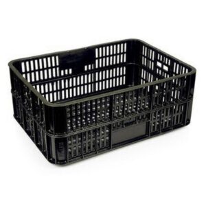 Live Chicken Crate - Open Top - Vented - Plastic Crate - 74 x 53 x 31 cm - Recycled Material - Black - PI-LB10-OT-black