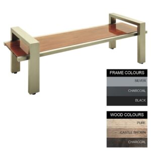 Modern Bench - Steel and Wood - Adj. Feet - 45x240x49cm - Colour Options - MD4661PC