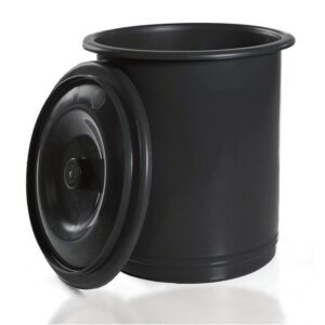 Plastic Bucket and Lid - SABS Approved - 43L - Black - Pack of 30 - IN4100