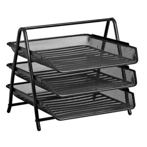 Letter Tray - Wire Mesh Range - Stackable - 3 Tier - Colour Options - MESH003BL
