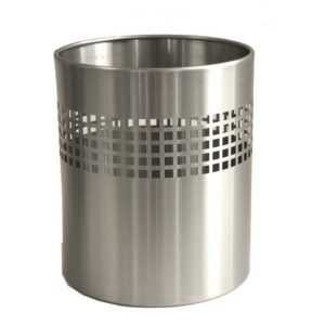 Waste Paper Bin - Square Punch Steel Range - Metal - 24 x 30 cm - Stainless Steel - 420SS