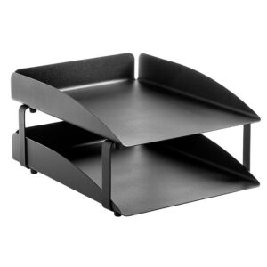Letter Tray - Double - Modern Steel Range - Metal - 35 x 25 x 6.5 cm - Colour Options - 402BL