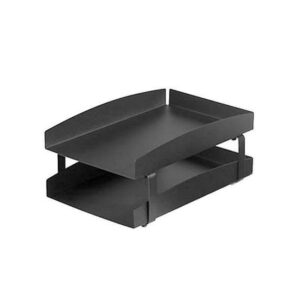 Letter Tray - Double - Life Steel Range - Metal - 35 x 25 x 17 cm - Colour Options - 202BL