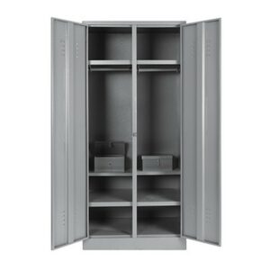 Steel Hostel Locker - Metal - with Money Box - Double - 180 x 79 x 52 cm - DHL03-grey