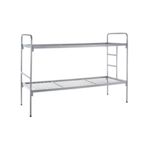 Steel Double Bunk Bed with Ladder - 190 x 76 x 140 cm - DBB01-grey