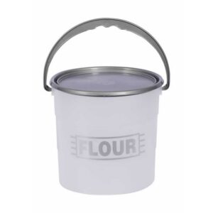 10L Plastic Bucket and Lid - Flour - Pack of 5