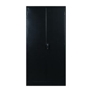 Steel Stationery Cupboard - Metal Storage Cabinet - 4 Shelves - Black - 180 x 90 x 35 cm - SC350BK-black