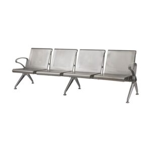 Airport Bench - Public Seating - Aluminium - Indoor and Outdoor Use - Flat Packed - Four Seater - 232 x 67 x 78 cm