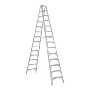 Aluminium Step Ladder - Double Sided - Heavy Duty Industrial - 14-Step - 4.20m