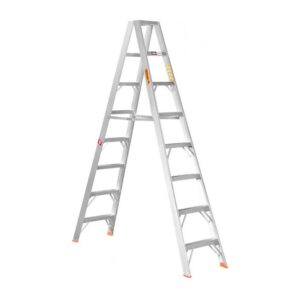 Aluminium Step Ladder - Double Sided - Heavy Duty Industrial - 8-Step - 2.40m