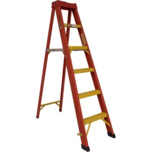 Fibreglass Single Sided Step Ladder - Industrial - Heavy Duty - 14 Steps - 4.2m