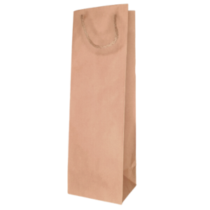 Brown Kraft 120GSM Bottle paper bag with cord handle