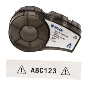 Brady Labels M21-750-595-WT 19.05x6.4m, Black on White, Self-Adhesive, Box of 6.4 m
