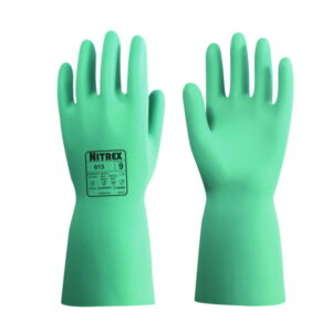 Chemical protective gloves Nitrex 613 XS (6) nitrile, green, inside flocked, pack of 10 pair
