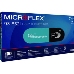 Ansell Microflex, Size 9½-10 (XL), Black Double-sided Nitrile Gloves, Powder-free, Length 245mm, Wall Thickness 0.12mm
