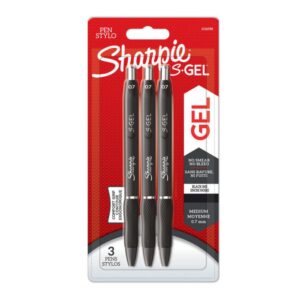 Laborbedarf Sharpie S-Gel Gel Pens with the Highest Writing Comfort, Blister of 3 (Black)